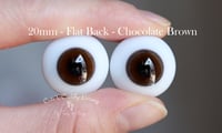 Image 1 of 20mm - German Glass Eyes - Flat Back - Chocolate Brown