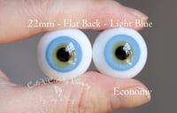 Image 1 of 22mm - German Glass - Flat Back - Economy Eyes - Light Blue