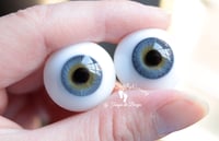 Image 4 of 22mm - German Glass - Flat Back - Economy Eyes - Blue/Gray