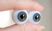 Image 2 of 18mm - German Glass Eyes - Flat Back - Economy Eyes - Blue/Gray