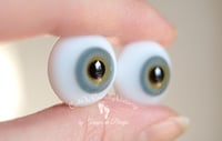 Image 2 of 18mm - German Glass Eyes - Flat Back - Economy Eyes - Gray