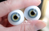 Image 4 of 22mm - German Glass - Flat Back - Economy Eyes - Gray