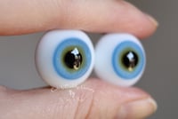 Image 2 of 20mm - German Glass Eyes - Flat Back - Economy Eyes - Light Blue