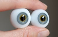 Image 2 of 22mm - German Glass Eyes - Flat Back - Gray