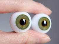 Image 2 of 22mm - German Glass Eyes - Flat Back -  Green