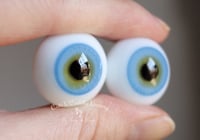 Image 2 of 22mm - German Glass - Flat Back - Economy Eyes - Light Blue