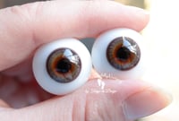 Image 4 of 20mm - German Glass Eyes - Flat Back - Economy Eyes - Hazel