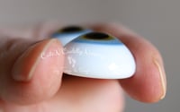 Image 3 of 22mm - German Glass - Flat Back - Economy Eyes - Light Blue