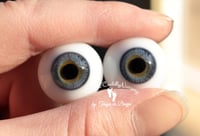 Image 4 of 18mm - German Glass Eyes - Flat Back - Economy Eyes - Blue/Gray