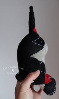 Image 3 of Plush Sock Bunny - Black Argyle
