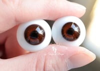 Image 4 of 20mm - German Glass Eyes - Flat Back - Economy Eyes - Medium Brown