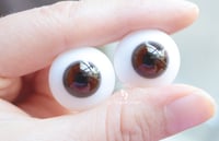 Image 4 of 20mm - German Glass Eyes - Flat Back - Chocolate Brown
