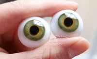 Image 4 of 22mm - German Glass Eyes - Flat Back -  Green