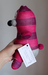 Image 4 of Plush Striped Sock Bear - Pink and Purple - OOAK