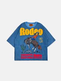 Image 1 of GIRLS ARE DRUGS® JERSEYS "RODEO WORLD" - DENIM BLUE