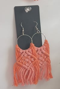 Image 2 of WK Orange Tassel Earrings 
