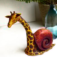 Image 1 of Snailshell Giraffe Paper Mache Sculpture