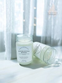 Image 1 of Enchanting Woods Essential Collection 12 OZ Cedar Wood Oak Wood and Mahogany Scented Soy Wax Candle