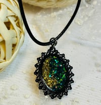 Image 3 of Golden Green Mix Charm Necklace 