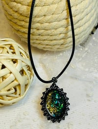 Image 2 of Golden Green Mix Charm Necklace 