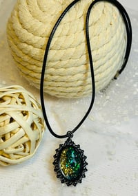 Image 1 of Golden Green Mix Charm Necklace 