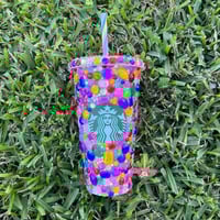Image 4 of Colorful Blinged Cold Cup🌈✨