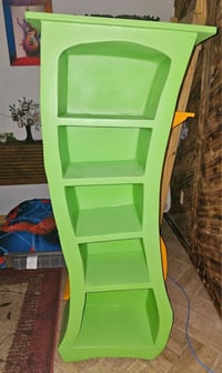 Image 2 of Dr Seuss / Alice in Wonderland inspired whimsical bookcase. one of a kind solid handmade furniture