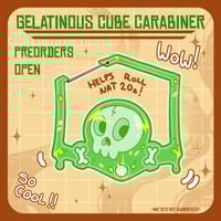 Image 1 of Gelatinous Cube 3 Inch Acrylic Carabiner + Keyring Holder