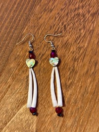 Heart Dentalium Earrings