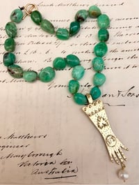 Image 2 of Glove Pendant and Chrysoprase Necklace 