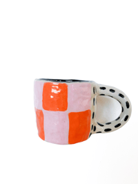 Pink Flame Checker Mug