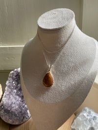 Image 3 of Silver Ocean Jasper Teardrop Crystal Necklace