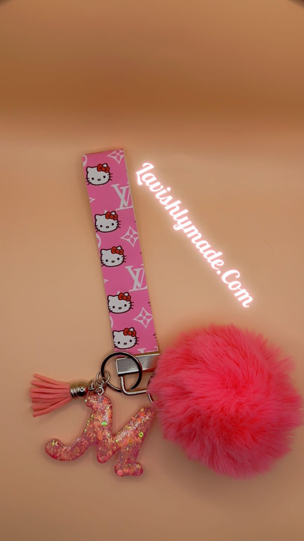Image of Pink Hello Kitty LV Keychain 💗