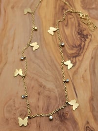 Image 3 of Butterfly gold tone necklace 