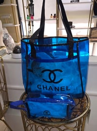 Image 2 of See Thru Tote w/ Matching Cosmetic Bag