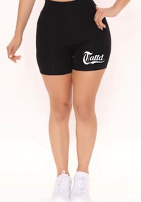 Image 2 of Medium length Summer 25 biker shorts BLACK 