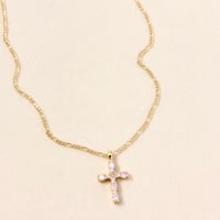 Image 2 of Pink Cross Necklace