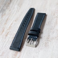 Image 2 of 18mm Corfam Style Strap - Missouri Navy