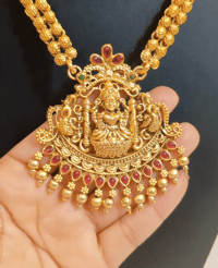 Image 3 of Avaya-Combo Temple Jewelry Necklace Set Featuring Goddess Laxmi