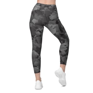 Image of Pocketed, High Waist AK Pattern Leggings - Midnight