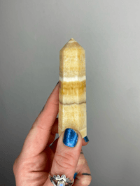 Mexican Banded Orange Calcite Point 93g