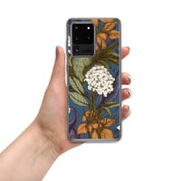 Image 12 of Art Nouveau Inspired Blue, Orange and White Boho Hippie Floral Sketch Clear Case for Samsung®