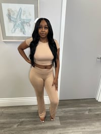 Kourtney K Nude Wide Leg Set