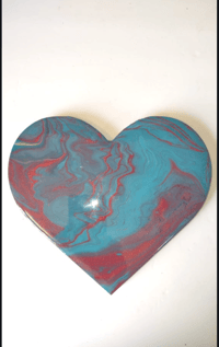 Image 2 of Fluid Art Wooden Heart Design