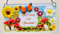 Fused Glass Welcome Sign
