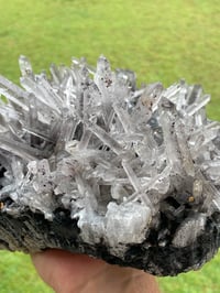 Image 18 of Laser Quartz Cluster In A Bed Of Hematite #1808