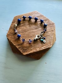 Image 1 of lapis and iolite charm bracelet