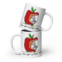 Image 2 of fast car White glossy mug