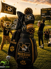Image 1 of Missouri Tigers custom Golf Club Cover hand knit logo College football fan  gift