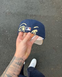 Image 5 of  MULTI TONE BEIGE/NAVY NEW YORK METS CUSTOM FITTED CAPS